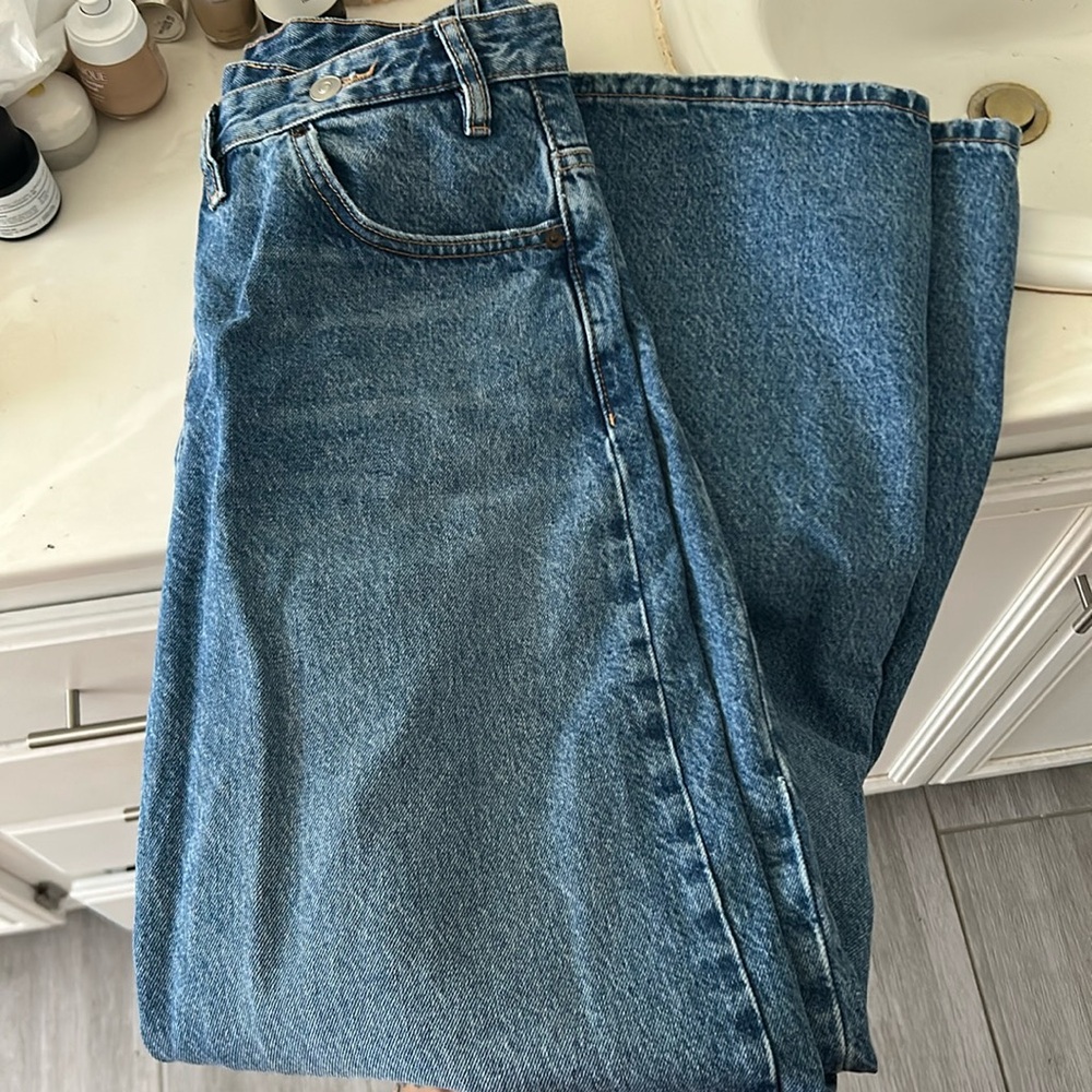 Zara TRF high waist crossover waist wide leg jeans - Picture 2 of 8